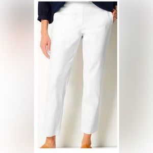 J Jill Love Linen Pants Womens Size Large Flat Front Pull On Pockets White